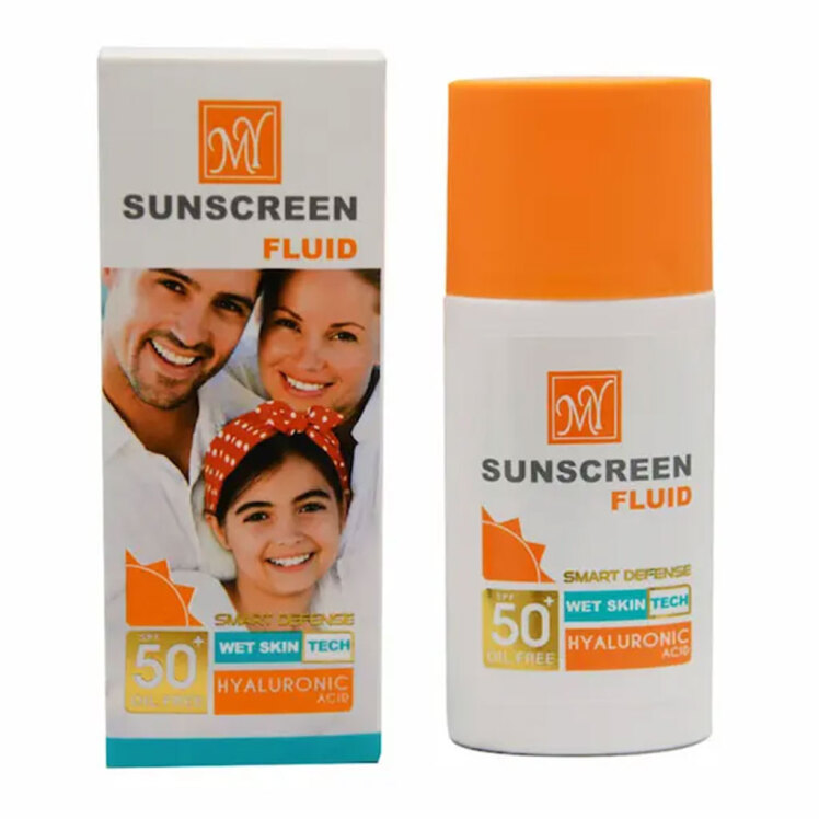 فلوئید ضدآفتاب بی‌رنگ مای SPF50 مدل Hyaluronic Acid حاوی محافظ UVA ،UVB و ضدآب